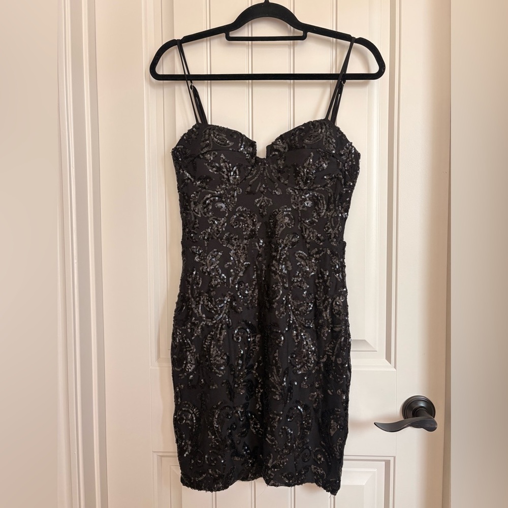 Windsor Lea Sequin Black Mini Dress